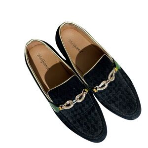 Meijiana Black Microfiber PU Leather Loafers for Men Size 10